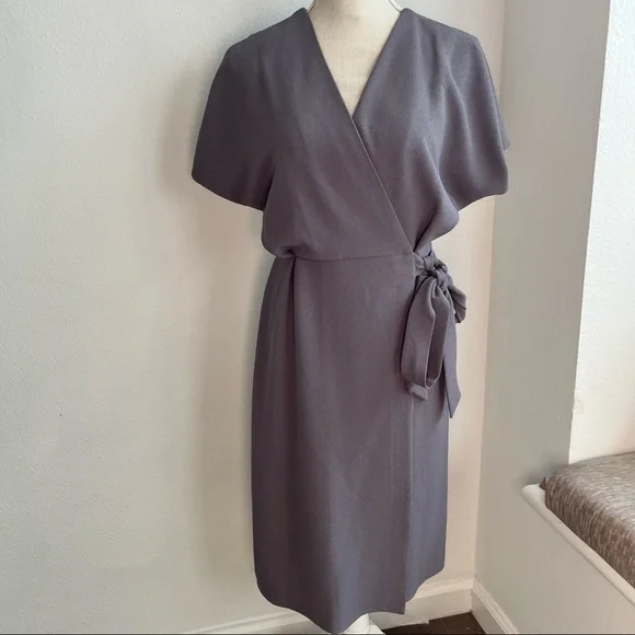 Topshop Dresses Topshop Womens Grey Drop Shoulder Wrap Dress